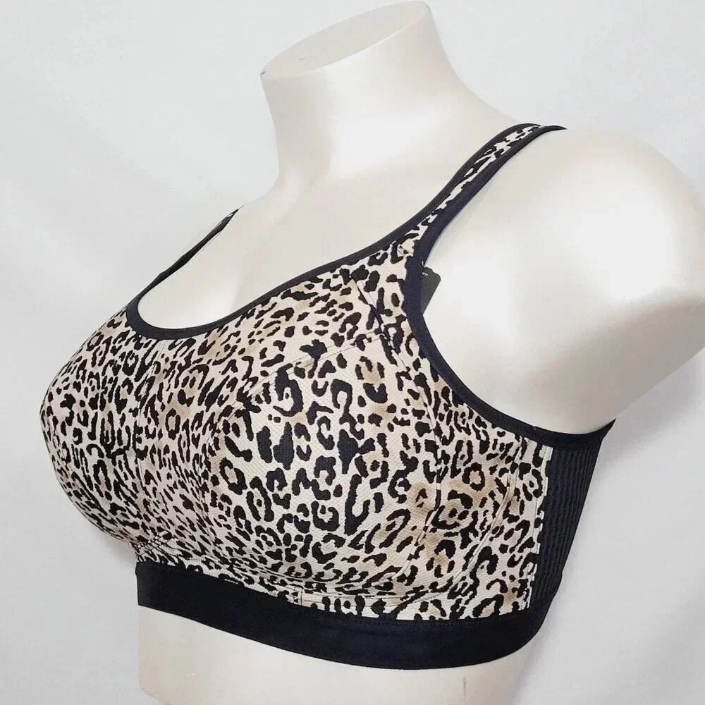 32H Felina 215152 Unity Unlined Wire Free Sports Bra Leopard Print NWT‎ - Picture 3 of 8